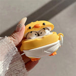For AirPods Pro 3 Case Cute Little Yellow Chicken Design Silicone Protective Cover with Hanging Buckle