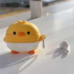 For AirPods Pro 3 Case Cute Little Yellow Chicken Design Silicone Protective Cover with Hanging Buckle