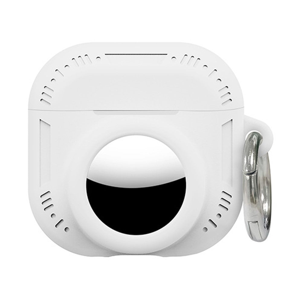 2-i-1-silikoneetui til AirPods 5/4/AirTag, stødsikkert etui med anti-tab-karabinhage