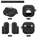 2-i-1-silikoneetui til AirPods 5/4/AirTag, stødsikkert etui med anti-tab-karabinhage