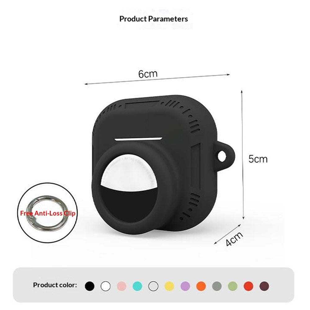 2-i-1-silikoneetui til AirPods 5/4/AirTag, stødsikkert etui med anti-tab-karabinhage