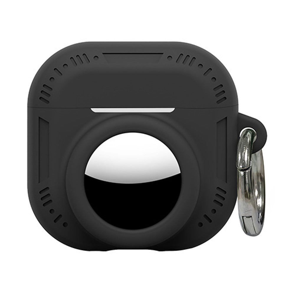 2-i-1-silikoneetui til AirPods 5/4/AirTag, stødsikkert etui med anti-tab-karabinhage