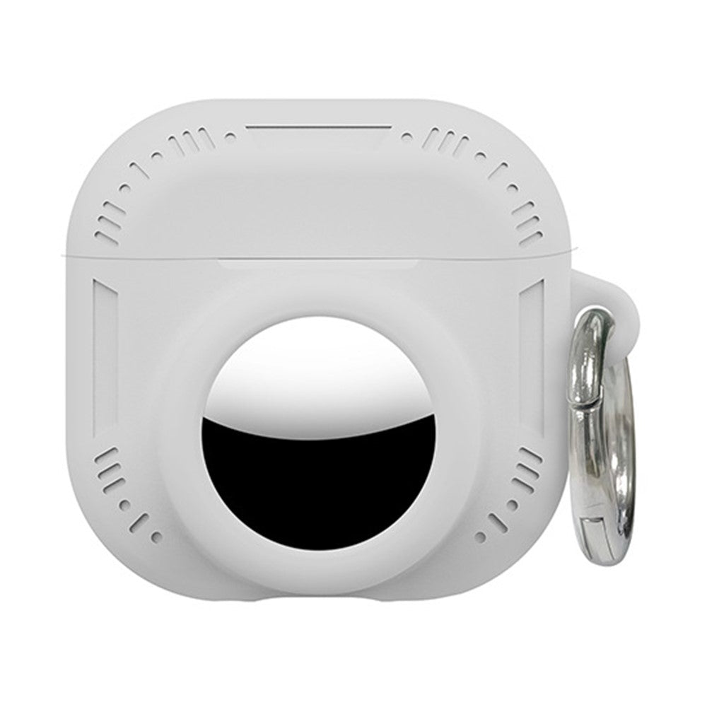 2-i-1-silikoneetui til AirPods 5/4/AirTag, stødsikkert etui med anti-tab-karabinhage