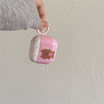 For AirPods Pro 3 Protective Case Brown Bear Cartoon Pattern TPU Earphone Cover with Buckle Keychain + Pendant