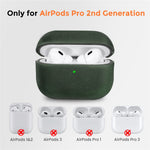AHASTYLE BO09-P2-etui til AirPods Pro 2 med Crazy Horse-tekstur i ægte okselæder, stødsikkert cover og aftagelig snor