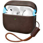 DELIDIGI DD14 For AirPods Pro 3 Case Leather Coated PC Earphone Cover with Magnetic Lid and Lanyard