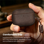 DELIDIGI DD14 For AirPods Pro 3 Case Leather Coated PC Earphone Cover with Magnetic Lid and Lanyard