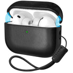 DELIDIGI DD14 For AirPods Pro 3 Case Leather Coated PC Earphone Cover with Magnetic Lid and Lanyard
