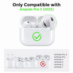 AHASTYLE WG185 til AirPods Pro 3 silikoneetui spilkonsol-stil sikkert lås øretelefoncover med metalkarabinhage og rensepen