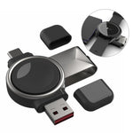 T304-S USB+Type-C 2-i-1 Magnetisk Trådløs Hurtigoplader til Samsung Galaxy Watch 3 4/Galaxy Watch Active 1 2