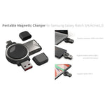 T304-S USB+Type-C 2-i-1 Magnetisk Trådløs Hurtigoplader til Samsung Galaxy Watch 3 4/Galaxy Watch Active 1 2