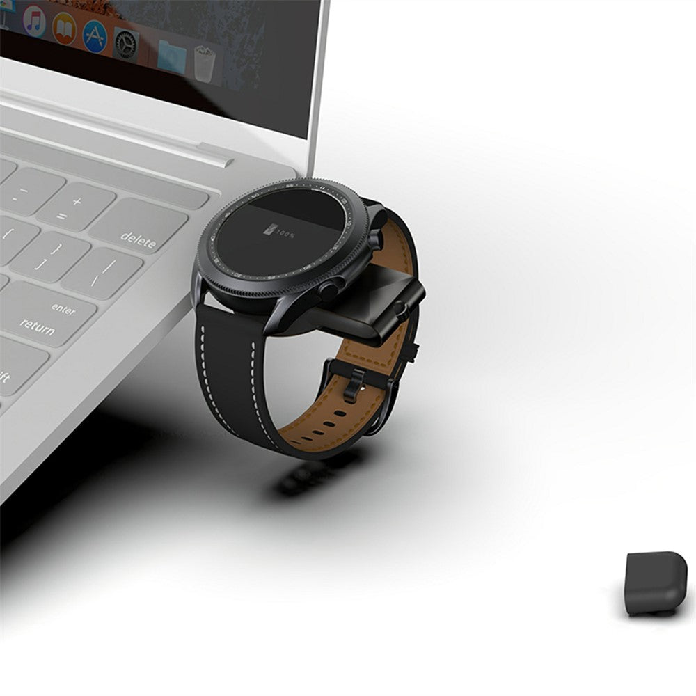 T304-S USB+Type-C 2-i-1 Magnetisk Trådløs Hurtigoplader til Samsung Galaxy Watch 3 4/Galaxy Watch Active 1 2