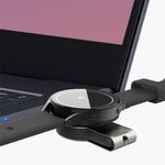 T304-S USB+Type-C 2-i-1 Magnetisk Trådløs Hurtigoplader til Samsung Galaxy Watch 3 4/Galaxy Watch Active 1 2