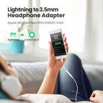 UGREEN til iPhone 13 12 MFI Lightning til 3,5 mm lydadapterkabel Hovedtelefonkonverter