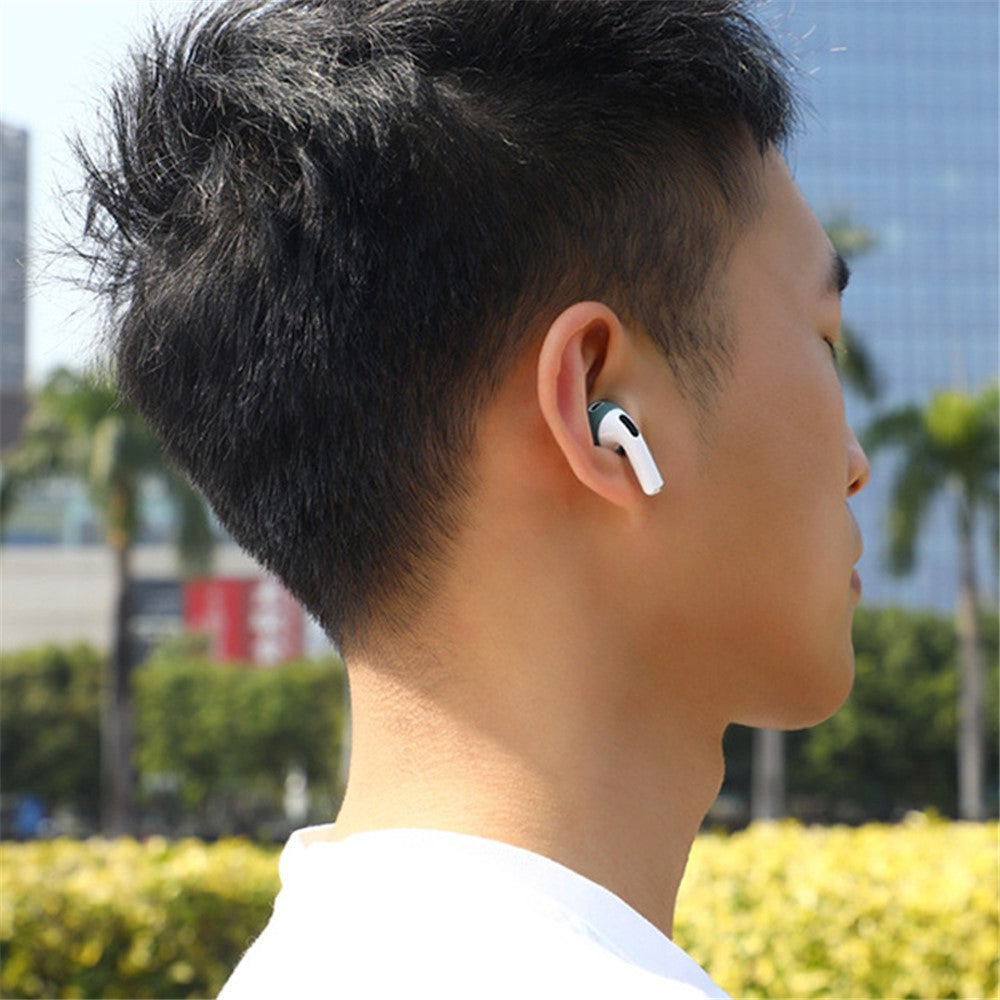 For Apple AirPods 3 + for AirTag 2-in-1 Silicone Protective Cover Drop-proof Dust-proof Case with Carabiner and Ear Caps