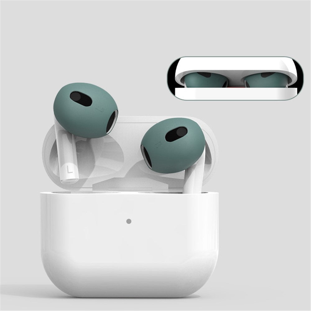 For Apple AirPods 3 + for AirTag 2-in-1 Silicone Protective Cover Drop-proof Dust-proof Case with Carabiner and Ear Caps