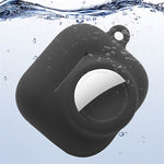 For Apple AirPods 3 + for AirTag 2-in-1 Silicone Protective Cover Drop-proof Dust-proof Case with Carabiner and Ear Caps