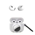 For Apple AirPods 3 + for AirTag 2-in-1 Silicone Protective Cover Drop-proof Dust-proof Case with Carabiner and Ear Caps