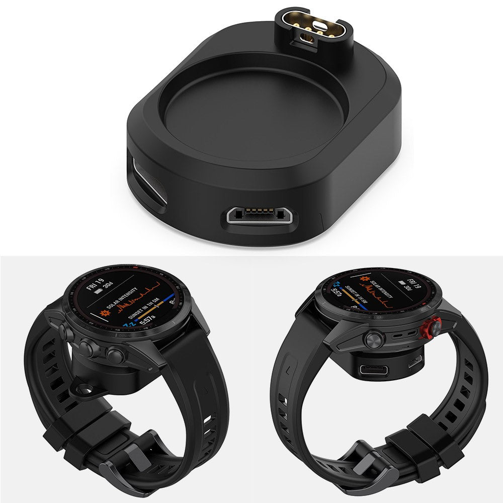 ST-004 Charger Adapter for Garmin Fenix 7 / 7S / 7X / vivoactive 5 / Venu 3 AMOLED Type C / Micro Interface Watch Charging Dock Stand