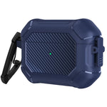 Til Apple AirPods Pro Carbon Fiber Anti-Drop Etui Bærbare Bluetooth-kompatible Høretelefoner Blødt TPU+PC Cover med Spænde