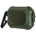 Til Apple AirPods Pro Carbon Fiber Anti-Drop Etui Bærbare Bluetooth-kompatible Høretelefoner Blødt TPU+PC Cover med Spænde