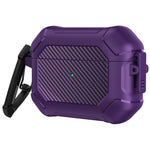 Til Apple AirPods Pro Carbon Fiber Anti-Drop Etui Bærbare Bluetooth-kompatible Høretelefoner Blødt TPU+PC Cover med Spænde