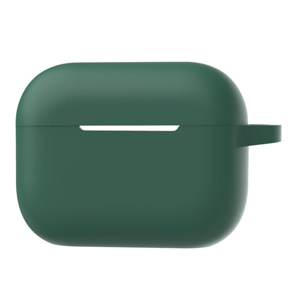 A1 For AirPods Pro 2 Silikone Beskyttelsesetui Bluetooth-kompatibel Høretelefon Flad Bund Anti-fald Cover med Ring Spænde