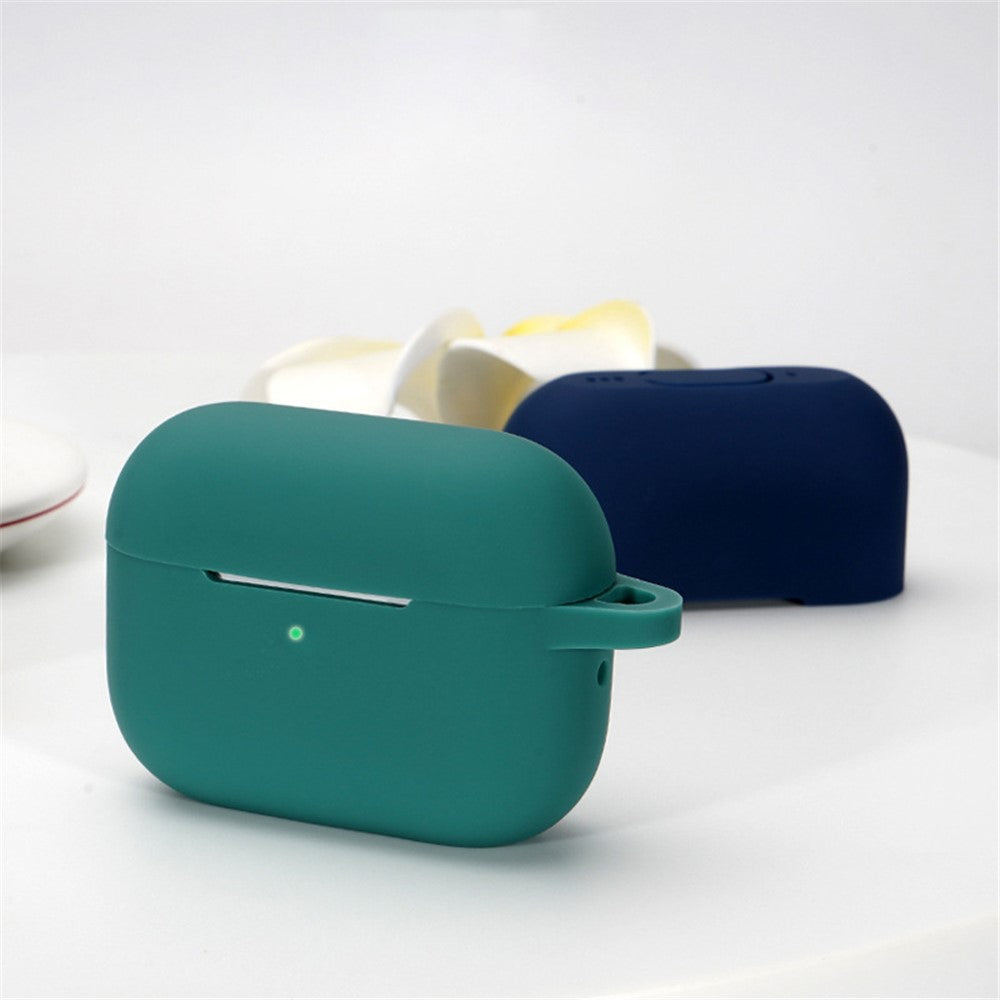 A1 For AirPods Pro 2 Silikone Beskyttelsesetui Bluetooth-kompatibel Høretelefon Flad Bund Anti-fald Cover med Ring Spænde
