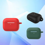 A1 For AirPods Pro 2 Silikone Beskyttelsesetui Bluetooth-kompatibel Høretelefon Flad Bund Anti-fald Cover med Ring Spænde