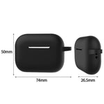 A1 For AirPods Pro 2 Silikone Beskyttelsesetui Bluetooth-kompatibel Høretelefon Flad Bund Anti-fald Cover med Ring Spænde