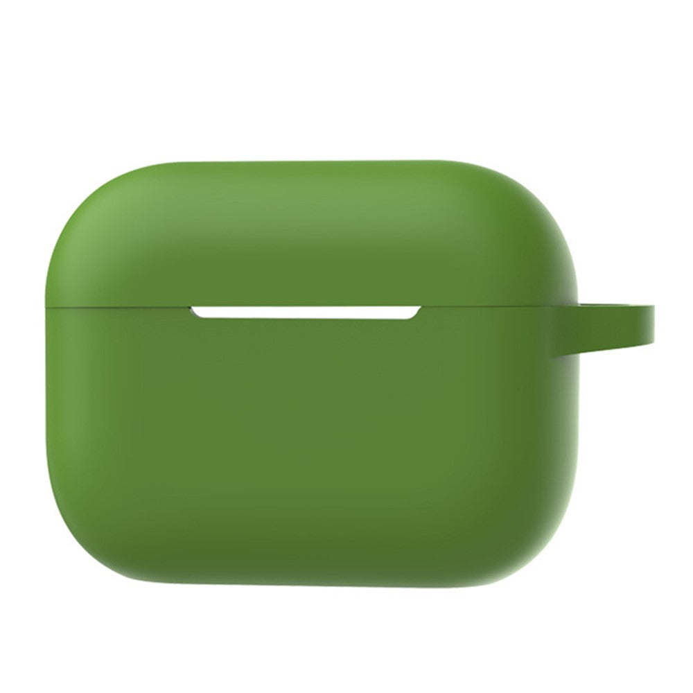 A1 For AirPods Pro 2 Silikone Beskyttelsesetui Bluetooth-kompatibel Høretelefon Flad Bund Anti-fald Cover med Ring Spænde