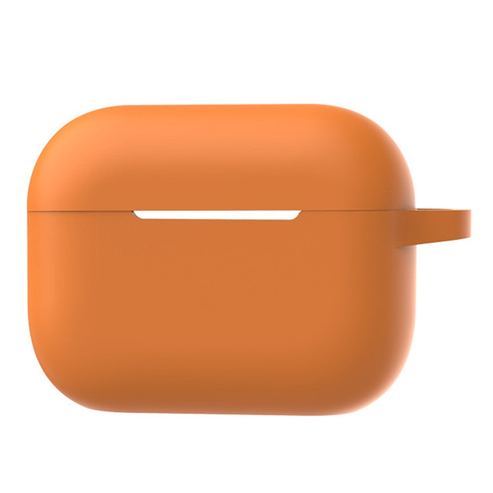 A1 For AirPods Pro 2 Silikone Beskyttelsesetui Bluetooth-kompatibel Høretelefon Flad Bund Anti-fald Cover med Ring Spænde