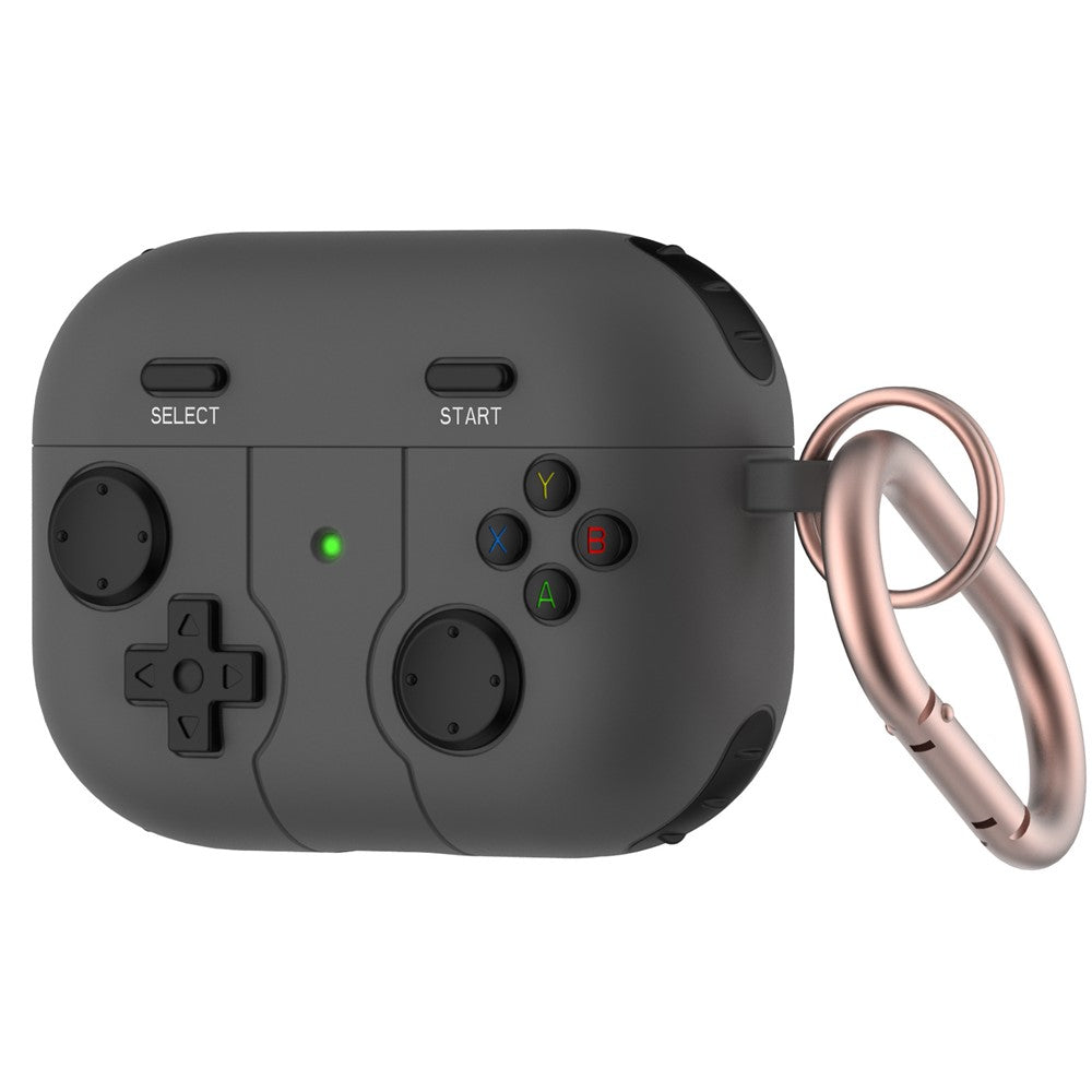 For Apple AirPods Pro 2 / Pro Gamepad Design Earphone Silicone Case Anti-Drop Earbuds Protective Cover with Anti-Lost Buckle