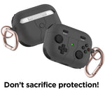 For Apple AirPods Pro 2 / Pro Gamepad Design Earphone Silicone Case Anti-Drop Earbuds Protective Cover with Anti-Lost Buckle
