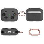 For Apple AirPods Pro 2 / Pro Gamepad Design Earphone Silicone Case Anti-Drop Earbuds Protective Cover with Anti-Lost Buckle