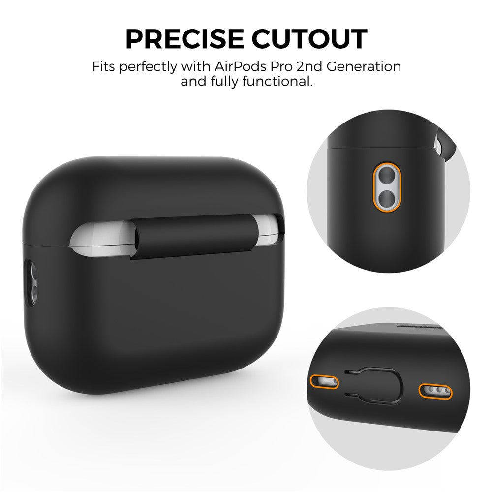 AHASTYLE PT187 til Apple AirPods Pro 2 Bluetooth-kompatibelt silikone-etui til høretelefoner Opladningsetui Beskyttende cover med håndrem
