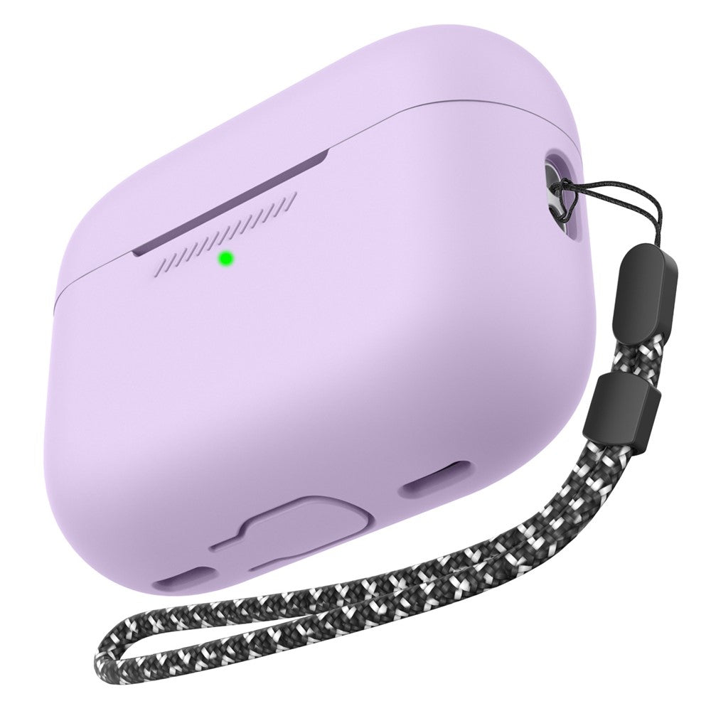AHASTYLE PT187 til Apple AirPods Pro 2 Bluetooth-kompatibelt silikone-etui til høretelefoner Opladningsetui Beskyttende cover med håndrem