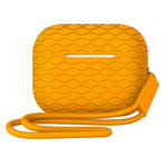 For AirPods Pro 2 Wavy Texture Earphone Case Soft Silicone Anti-Scratch Protective Cover Skin Shell with Strap