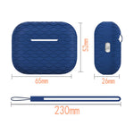 For AirPods Pro 2 Wavy Texture Earphone Case Soft Silicone Anti-Scratch Protective Cover Skin Shell with Strap