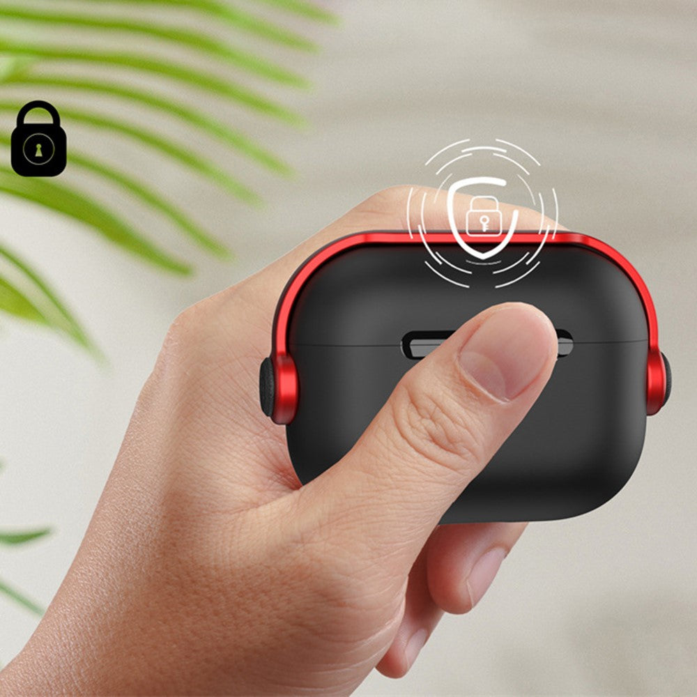 Til Apple AirPods Pro 2 Anti-fald Øretelefoncover Headset-stil To-farvet PC+TPU Ørepropcover med Ringstrop