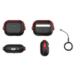 Til Apple AirPods Pro 2 Anti-fald Øretelefoncover Headset-stil To-farvet PC+TPU Ørepropcover med Ringstrop