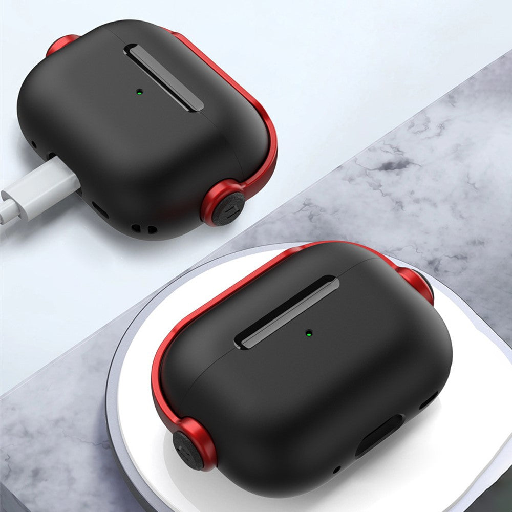 Til Apple AirPods Pro 2 Anti-fald Øretelefoncover Headset-stil To-farvet PC+TPU Ørepropcover med Ringstrop