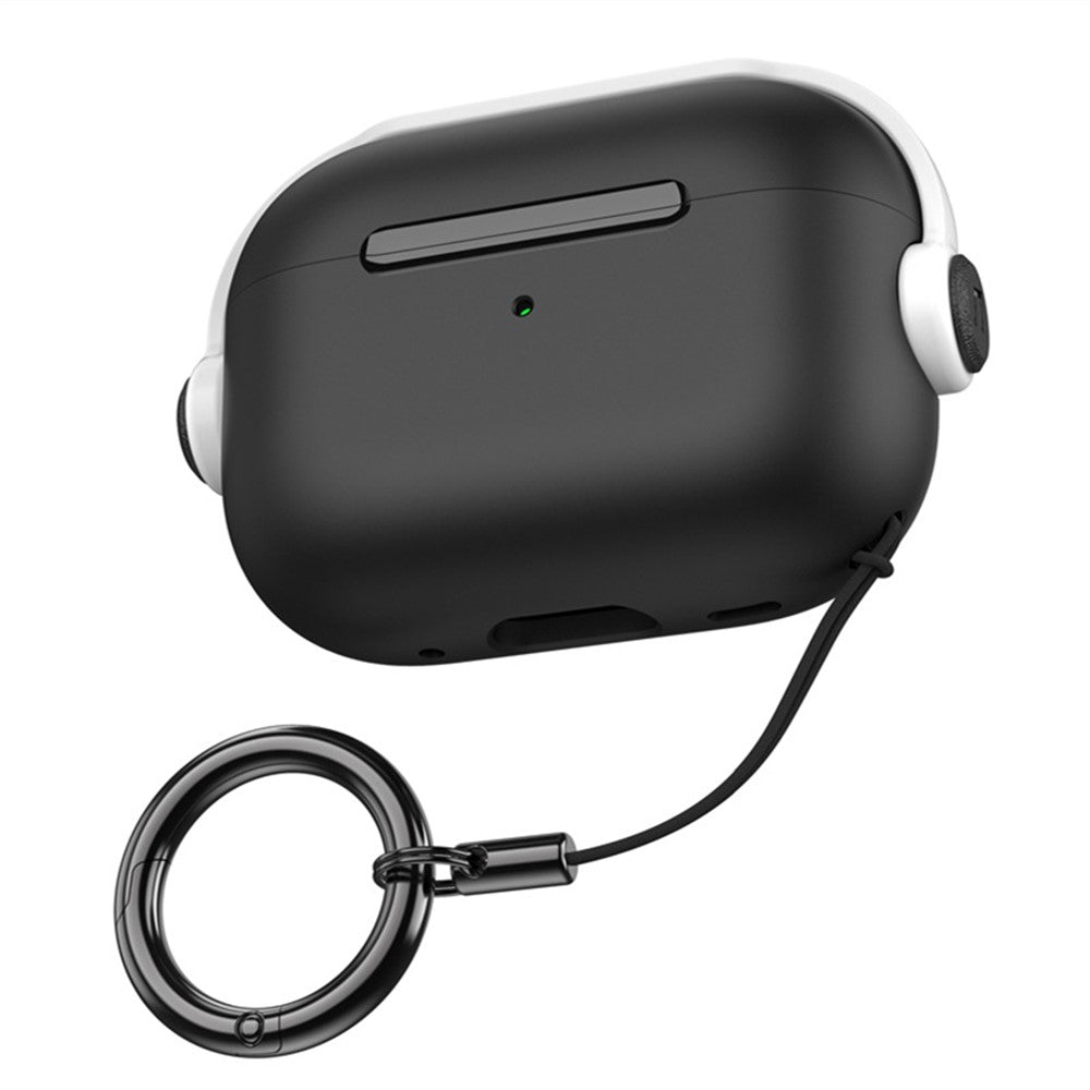 Til Apple AirPods Pro 2 Anti-fald Øretelefoncover Headset-stil To-farvet PC+TPU Ørepropcover med Ringstrop