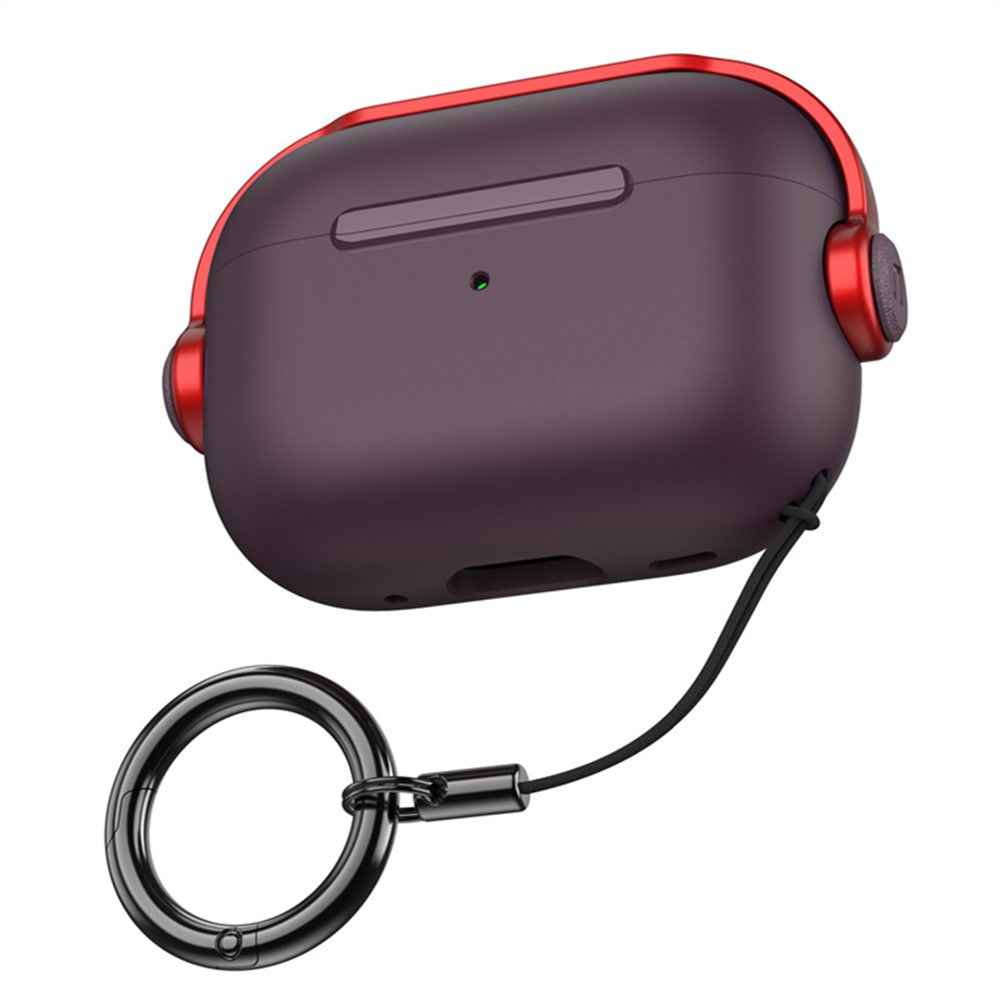 Til Apple AirPods Pro 2 Anti-fald Øretelefoncover Headset-stil To-farvet PC+TPU Ørepropcover med Ringstrop