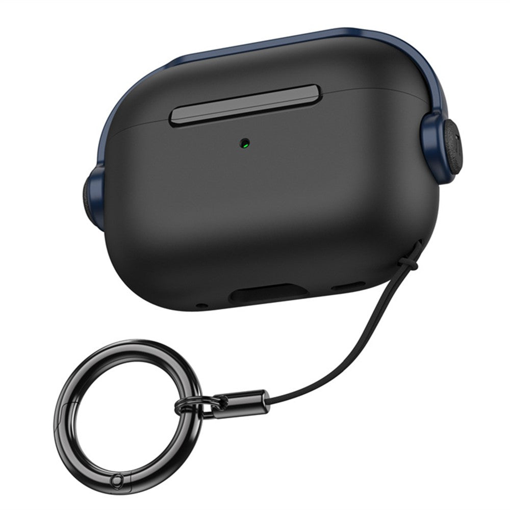 Til Apple AirPods Pro 2 Anti-fald Øretelefoncover Headset-stil To-farvet PC+TPU Ørepropcover med Ringstrop