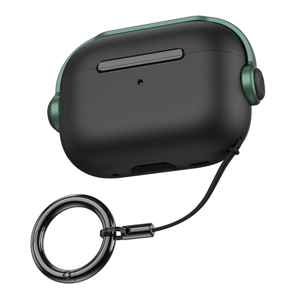 Til Apple AirPods Pro 2 Anti-fald Øretelefoncover Headset-stil To-farvet PC+TPU Ørepropcover med Ringstrop