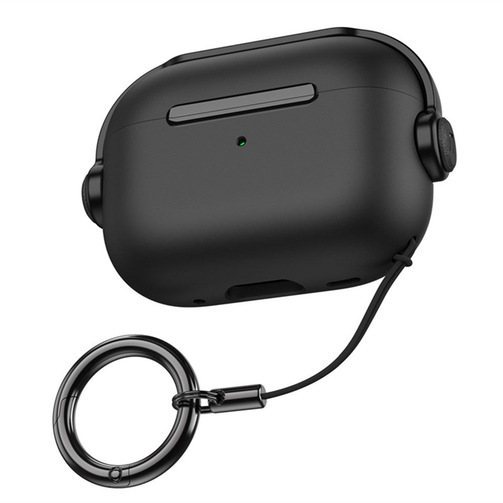 Til Apple AirPods Pro 2 Anti-fald Øretelefoncover Headset-stil To-farvet PC+TPU Ørepropcover med Ringstrop