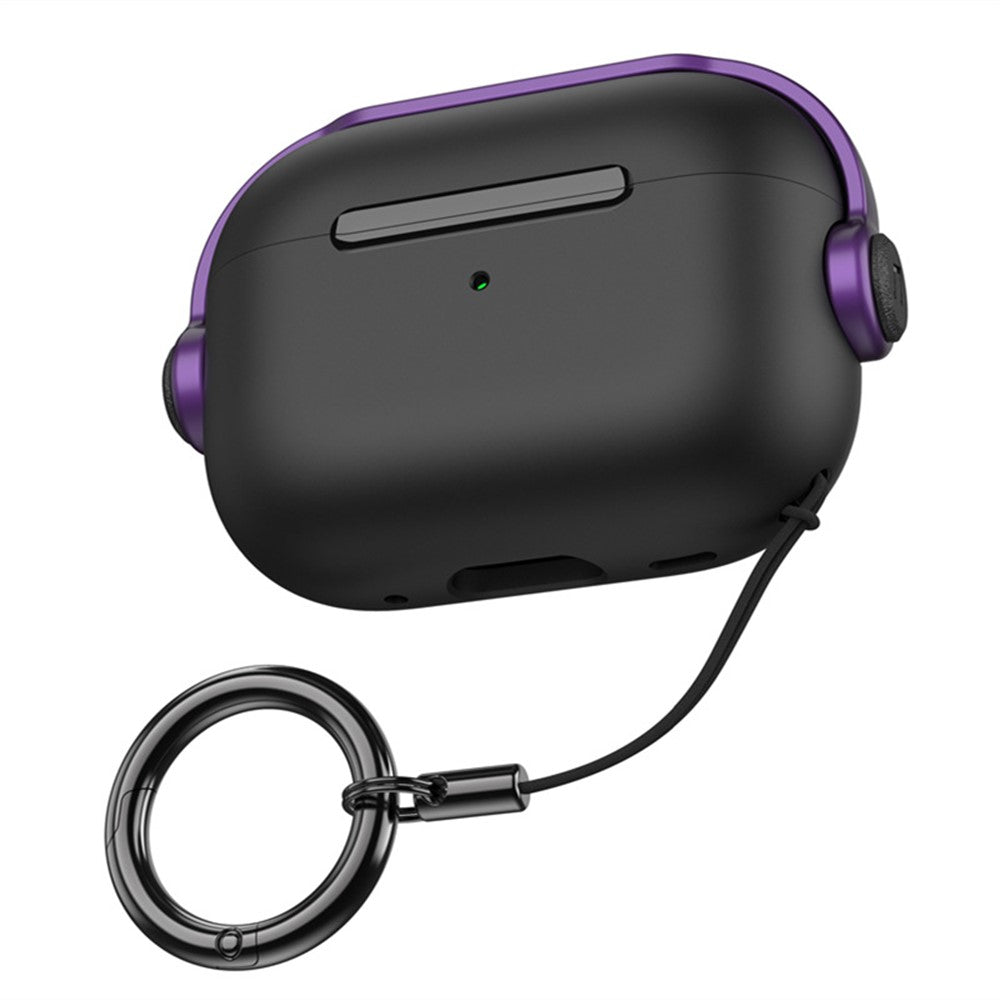 Til Apple AirPods Pro 2 Anti-fald Øretelefoncover Headset-stil To-farvet PC+TPU Ørepropcover med Ringstrop