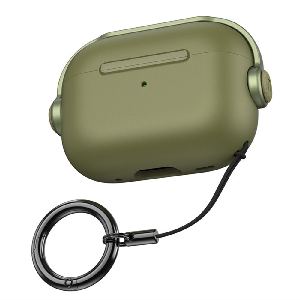 Til Apple AirPods Pro 2 Anti-fald Øretelefoncover Headset-stil To-farvet PC+TPU Ørepropcover med Ringstrop