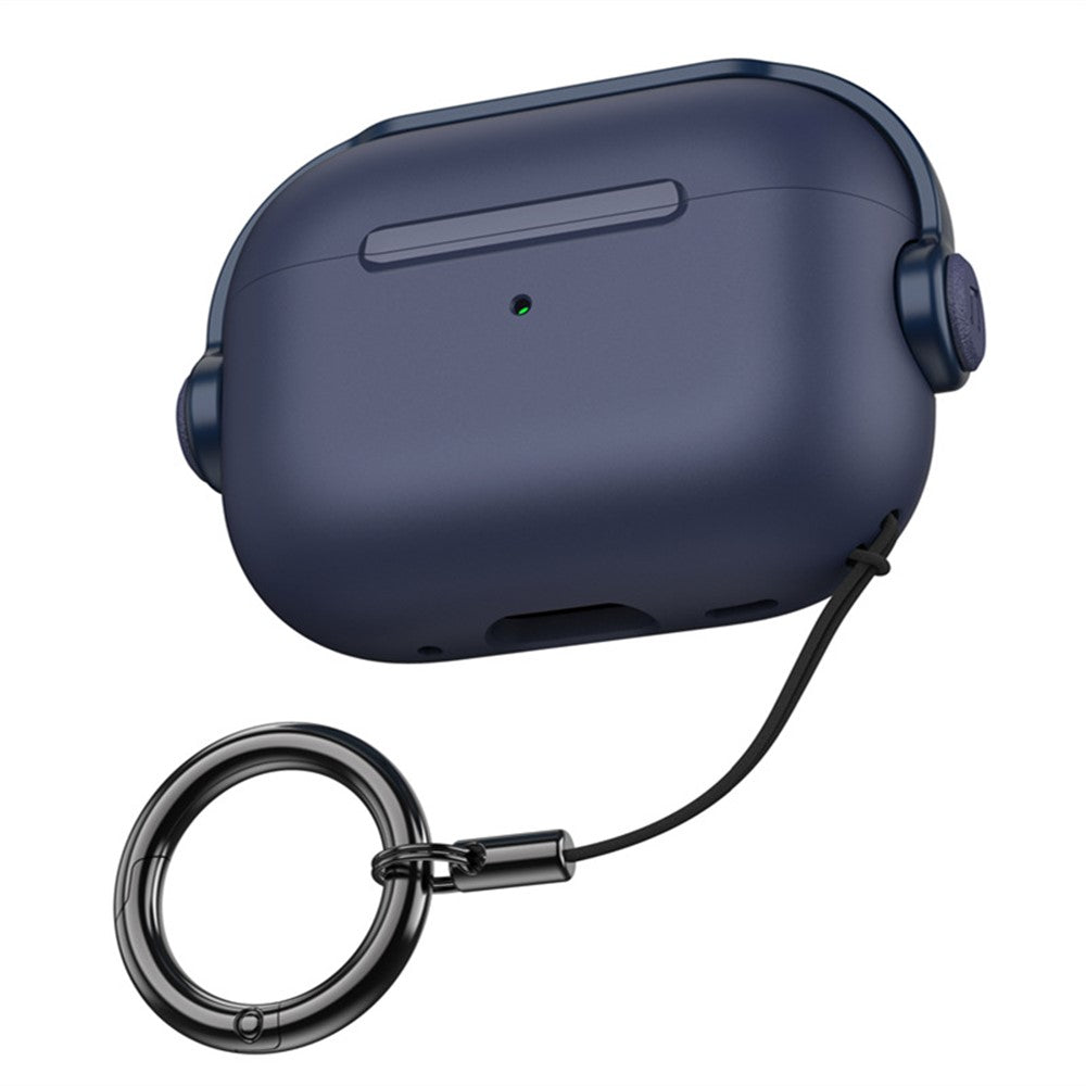 Til Apple AirPods Pro 2 Anti-fald Øretelefoncover Headset-stil To-farvet PC+TPU Ørepropcover med Ringstrop